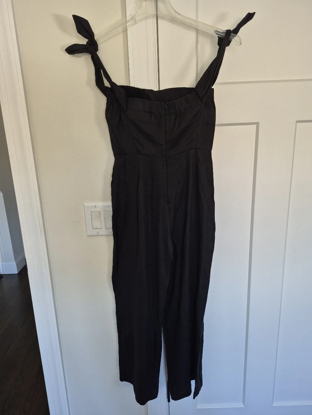 Reformation Jumpsuit Black Linen Wide Leg Size 4